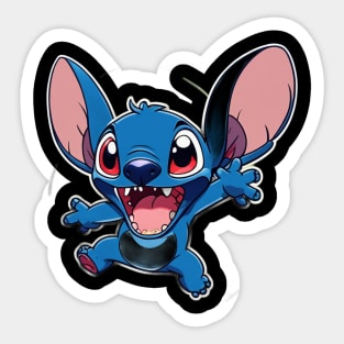 Stitch jumping style Sticker